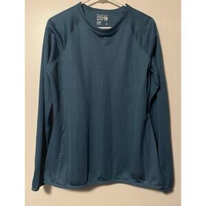 Mountain Hardwear Shirt Women’s Large Blue Baselayer Fleece Lined Outdoor Hiking